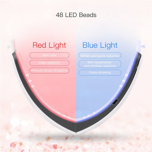 LED Photon Light Therapy V Face Massager