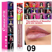 Cmaadu shimmer lip gloss beauty girl diamond glitter lip tint waterproof long lasting 12 color gold flash liquid lipstick