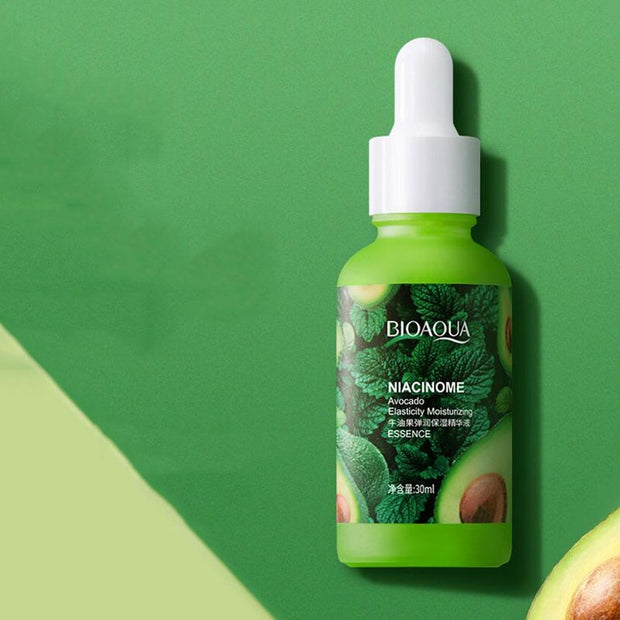 1Pcs Avocado Elastic Moisturizing Face Serum hydrating Brightening Shrinking Pore Refreshing Essence
