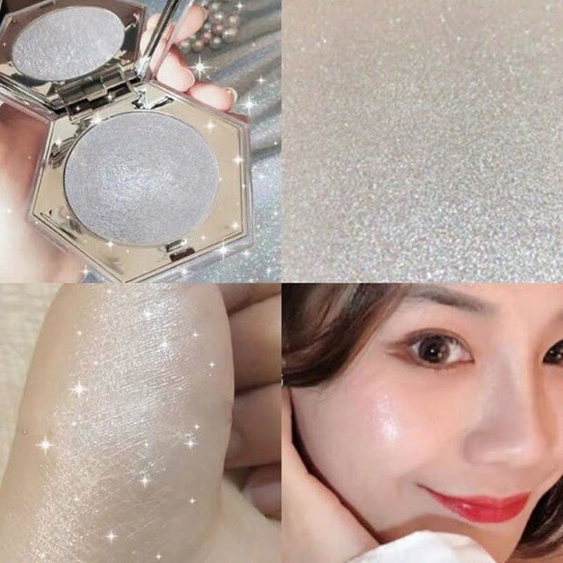 Hudamoji Makeup Shimmer Highlighter Face Brighten Glitter Palette Glow Contour Repair Bronzer Powder lasting Cosmetic