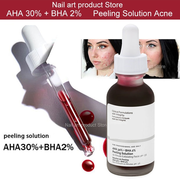 Ordinary Face Serum 10-Minute Exfoliating Face  AHA 30%+ BHA 2% Peeling Solution 30ml Blemishes Remove Acne Scars Whitening