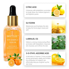 Load image into Gallery viewer, BREYLEE Vitamin c Serum Anti-aging Whitening VC Essence Oil Topical Facial Serum with Hyaluronic Acid Vitamin E Cosmetic 17ml
