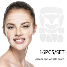 Load image into Gallery viewer, 16PCS Reusable Silicone Anti-wrinkle Face Forehead Sticker Cheek Chin Sticker Facial Eye Patches Wrinkle Removal Face Lifting
