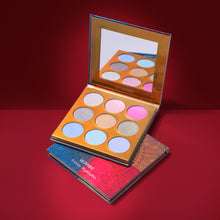 Load image into Gallery viewer, UCANBE 9 Colors Highlighter Palette Shimmer Eyeshadow Palette Blusher Shading Brighten Powder Contour Make up Cosmetics
