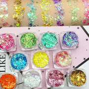 18Colors Diamond Sequins Eyeshadow Lasting Shimmer Glitter Mermaid Sequins Gel Highlighter Makeup Festival Party Cosmetics