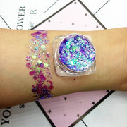 18Colors Diamond Sequins Eyeshadow Lasting Shimmer Glitter Mermaid Sequins Gel Highlighter Makeup Festival Party Cosmetics