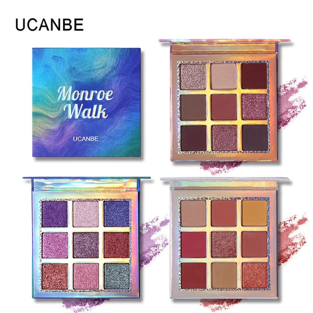 UCANBE Brand 3pcs/set Shimmer Matte Eyeshadow Makeup Palette Holographic Glow Pigment Nude Eye Shadow Long Lasting Cosmetics Set