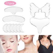 Load image into Gallery viewer, 11Pcs Reusable Silicone Wrinkle Removal Sticker Face Forehead Neck Eye Sticker Pad Anti Wrinkle Aging Skin Lifting Care Patch
