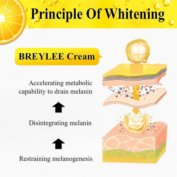 BREYLEE Vitamin C Whitening Face Serum Facial Cream Mask Fade Freckles Spots Melanin Eye Cream Remove Dark Circles Skin Care
