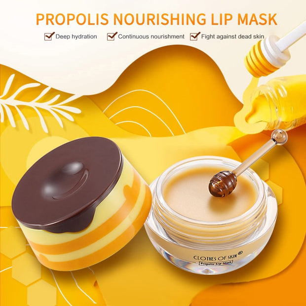 Skin Clothing Lip Mask Moisturizing Lips Mask With Lip Brush Lips Balm Propolis Honey Lipstick Lip Care Makeup TSLM1
