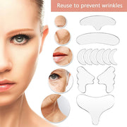 11Pcs Reusable Silicone Wrinkle Removal Sticker Face Forehead Neck Eye Sticker Pad Anti Wrinkle Aging Skin Lifting Care Patch