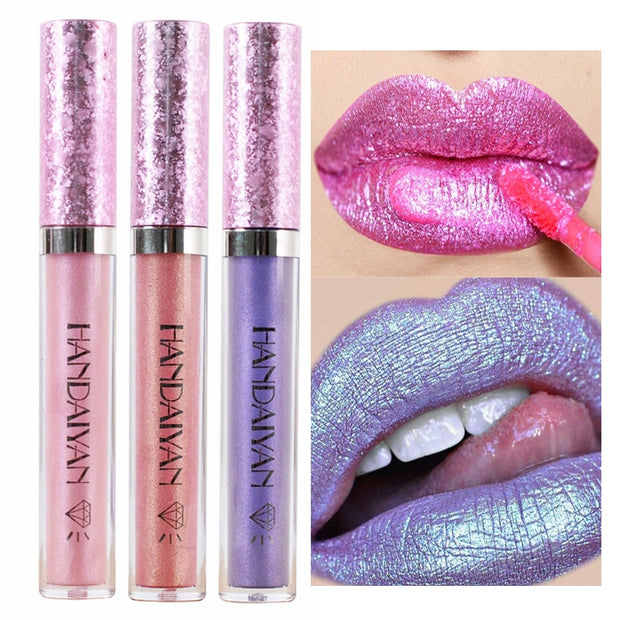 Metallic Glitter Lip Gloss Lips Makeup Shine Diamond Liquid Lipstick Make up Glow Shimmer Lipgloss Waterproof Long-last Glosses